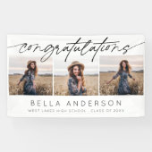 Moderne Gefeliciteerd Afstuderen Script 3 Foto Spandoek (Horizontaal)
