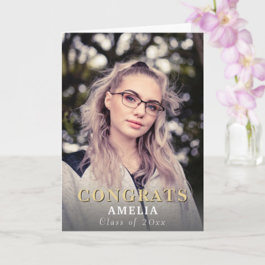 Moderne Gefeliciteerd Volledige Foto Afstuderen Ka Kaart (Orchidee)