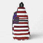 Moderne gegraveerde Amerikaanse vlag Sling Bag (Voorkant)