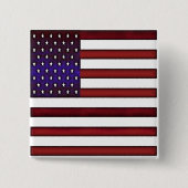 Moderne gegraveerde Amerikaanse vlag Vierkante Button 5,1 Cm (Voorkant)