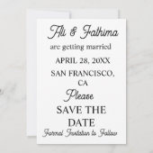 Moderne geïllustreerde huwelijksuitnodiging voor e save the date (Achterkant)