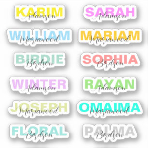 Moderne gekleurde script volledige namen, Beste wa Sticker