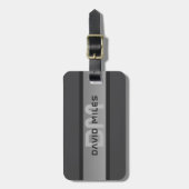 Moderne  gelaagde tekst | Zwart en grijs Bagagelabel (Voorkant verticaal)