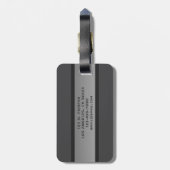 Moderne  gelaagde tekst | Zwart en grijs Bagagelabel (Achterkant verticaal)