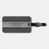 Moderne  gelaagde tekst | Zwart en grijs Bagagelabel (Achterkant horizontaal)