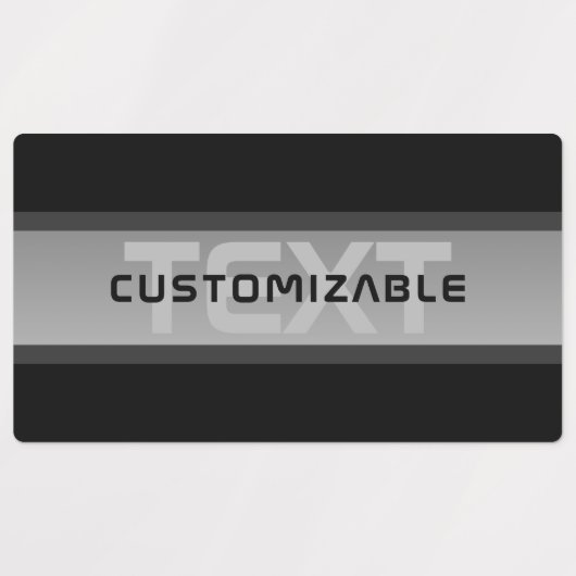 Moderne gelaagde tekst | Zwart en grijs Labels (Design 1)