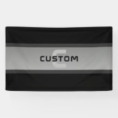 Moderne  gelaagde tekst | Zwart en grijs Spandoek (Horizontaal)