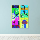 Moderne gele Abstracte inspiratie van matisse Canvas Afdruk (Insitu (Houten vloer))