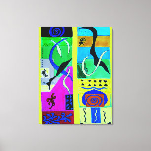 Moderne gele Abstracte inspiratie van matisse Canvas Afdruk