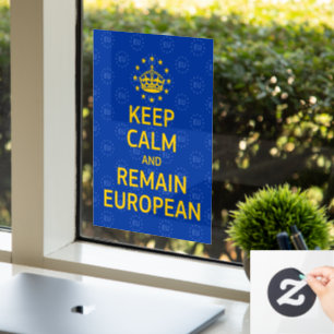 Moderne Gele Blauwe Blij Rustig Kroon Europa Vecto Raamsticker