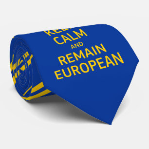 Moderne Gele Blauwe Keep Calm Kroon Europa Vector Stropdas
