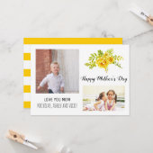 Moderne gele bloemen Moederdag bloemenfoto Kaart (Voorkant / Achterkant in situ)