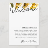 Moderne Gele Bloemen Wedding Weekend Route Programma (Voorkant)