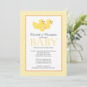 Moderne gele eenden Baby shower Kaart (Staand voorkant)