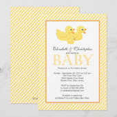 Moderne gele eenden Baby shower Kaart (Voorkant / Achterkant)