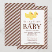 Moderne gele eenden Baby shower Kaart (Voorkant / Achterkant)