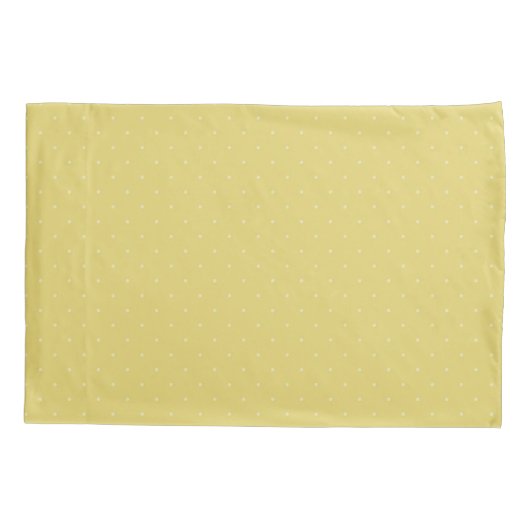 Moderne Gele en Grijze Polka Dot en Plaid Kussensloop (Achterkant)