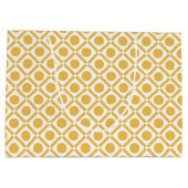 Moderne Gele en Witte Geometrische Monogramnaam Large Cadeautasje (Achterkant)