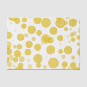 Moderne Gele en Witte Stippen Bubbel Feestje Tissuepapier
