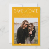 Moderne Gele Foto Bruiloft Save the Date (Voorkant)