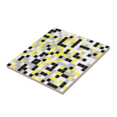 Moderne Gele grijze zwarte Geometrische keramische Tegeltje (Zijkant)