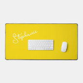 Moderne gele minimalistische gepersonaliseerde scr bureaumat (Keyboard & Muis)