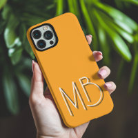 Moderne Gele Oranje Monogram Initiaal Contemporary