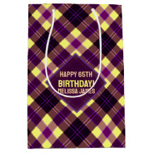 Moderne Gele Paarse Bruine Tartan Schotse Ruit Cus