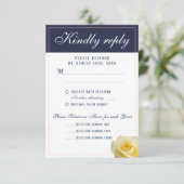 Moderne Gele Rose Wedding Menu Keuze RSVP Kaart (Staand voorkant)