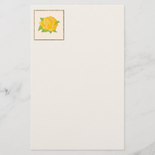 Moderne gele rozenstationery briefpapier
