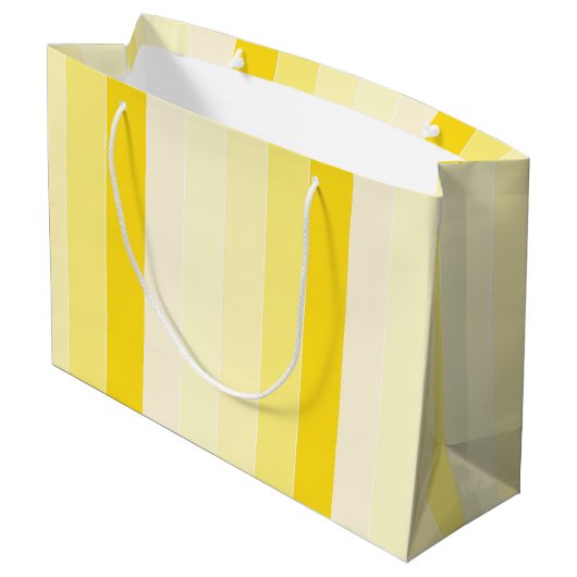 Moderne gele Sjabloon met trendy streping Groot Cadeauzakje (Achterkant Gekanteld)