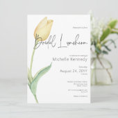 Moderne gele tulp solo bruids lunch kaart (Staand voorkant)