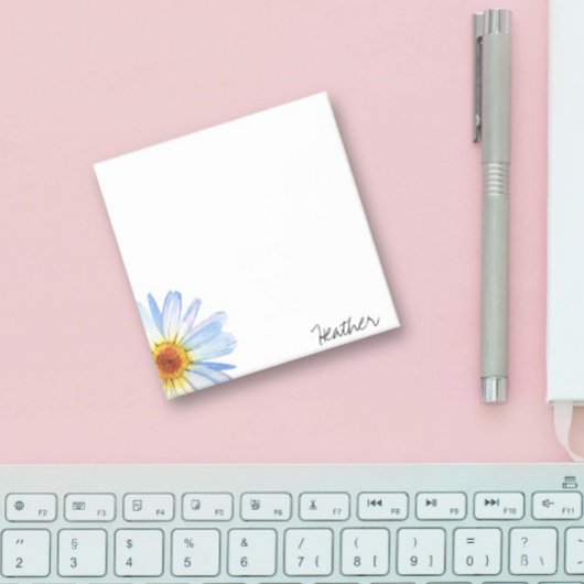 Moderne Gele Witte Dagen Waterverf Personaliseert  Post-it® Notes