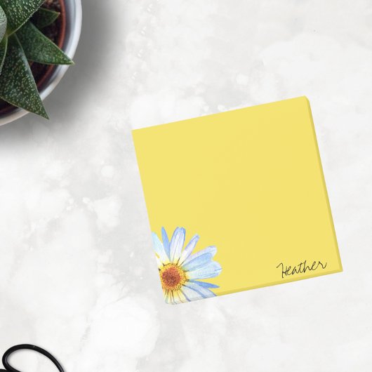 Moderne Gele Witte Dagen Waterverf Personaliseren Post-it® Notes