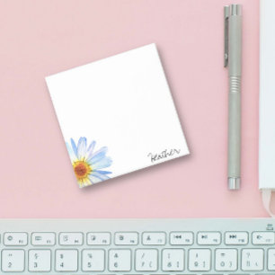 Moderne Gele Witte Madelief Waterverf Personalisee Post-it® Notes