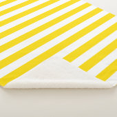 Moderne gele witte streped Sjabloon groot Sherpa Deken (3/4)