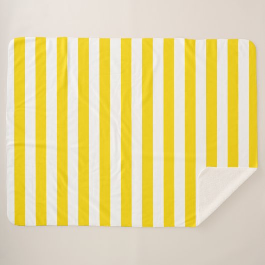 Moderne gele witte streped Sjabloon groot Sherpa Deken (Voorkant (horizontaal))
