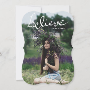 Moderne Geloof Handlettering Script Vakantiefoto Feestdagenkaart