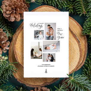 Moderne Gelukkige Feestdagen Nieuwjaars Fotocollag Feestdagenkaart
