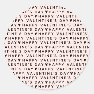 Moderne gelukkige Valentijnsdag Ronde Sticker