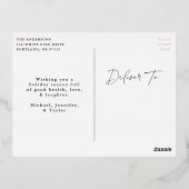 Moderne geluksvensen script foto folie feestdagen briefkaart (Achterkant)