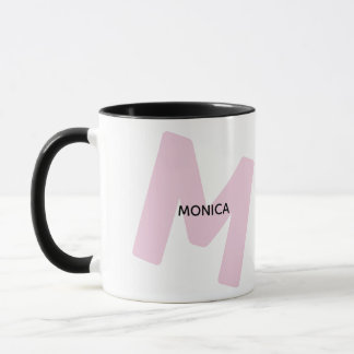 Moderne gemerkte initiaal en naam koffiemok mok