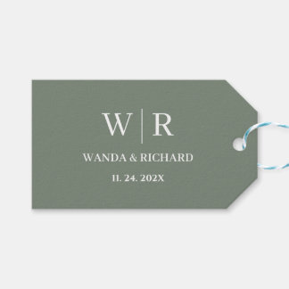 Moderne gemerkte minimalistische trouwdag cadeaulabel