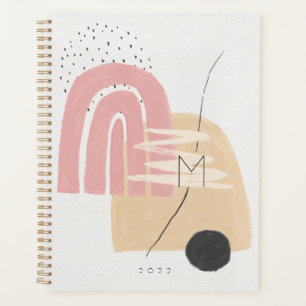 Moderne gemerkte roze regenboog planner