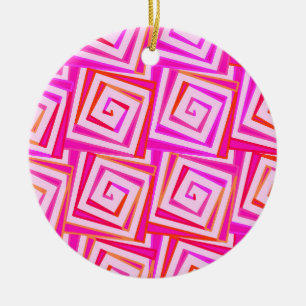 Moderne, gemiddelde spiralen in vierkante hoeken - keramisch ornament