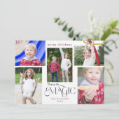 Moderne Geniet van de Magic Calligraphy Multi-Phot Feestdagenkaart (Staand voorkant)