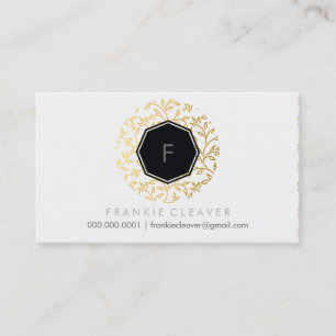 MODERNE GEO HEXAGON monogram vet spot goud eco Visitekaartje