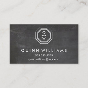 MODERNE GEO MONOGRAM octogon geometrische vorm gri Visitekaartje