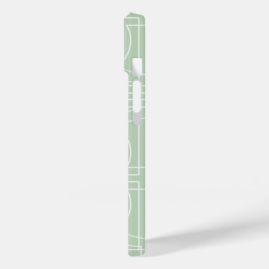 Moderne Geometric Pattern Sage Green Monogrammed Case-Mate iPhone Case (Achterkant / Links)