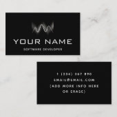 Moderne Geometric Wave Software Ontwikkelaar Techn Visitekaartje (Voorkant / Achterkant)